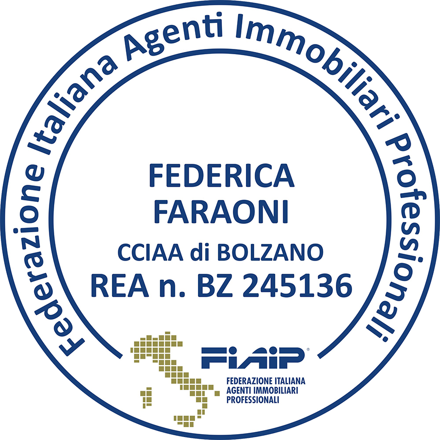 FIAIP — Federazione Italiana Agenti Immobiliari Professionali · Federica Faraoni · CCIAA di Bolzano · REA n. BZ 245136